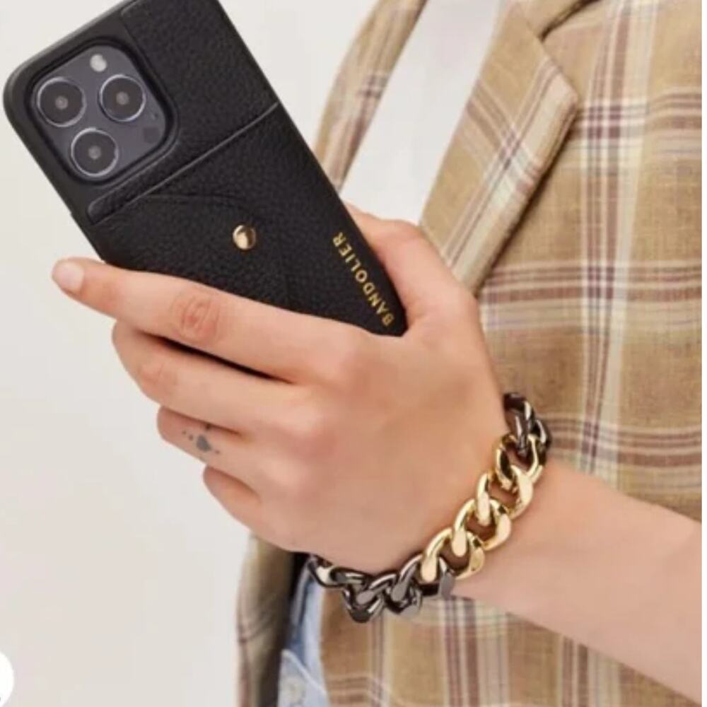 NEW Bandolier Wristlet iPhone Ombre Chain Strap! Pewter Black Gold RARE S0LD 0UT - Picture 3 of 8